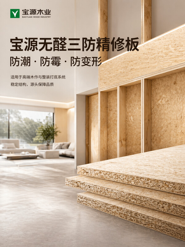 宝源无醛三防精修板：防潮·防霉·防变形