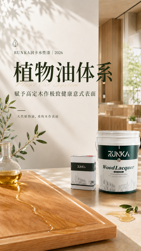 RUNKA润卡水性漆丨全新植物油体系，赋予高定木作极致健康意式表面