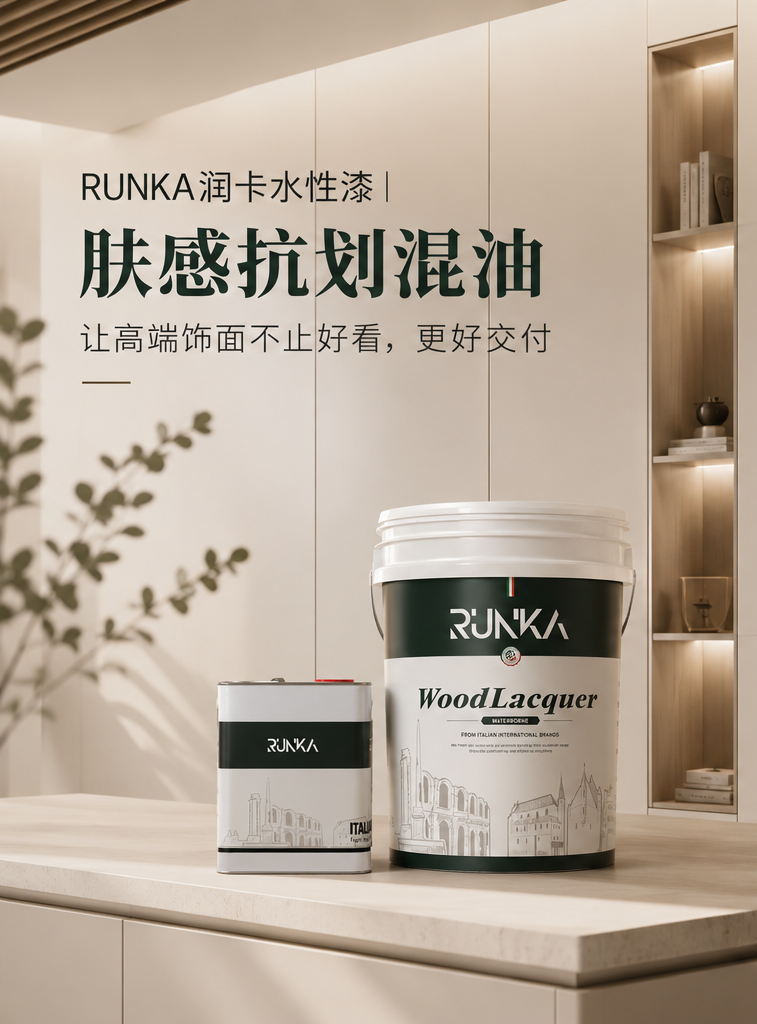 RUNKA润卡水性漆丨肤感抗划混油：高端饰面不止好看，更好交付