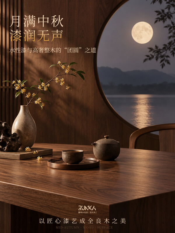月满中秋，润卡水型漆｜如何让一块好木材，拥有一个“圆满”的表面？