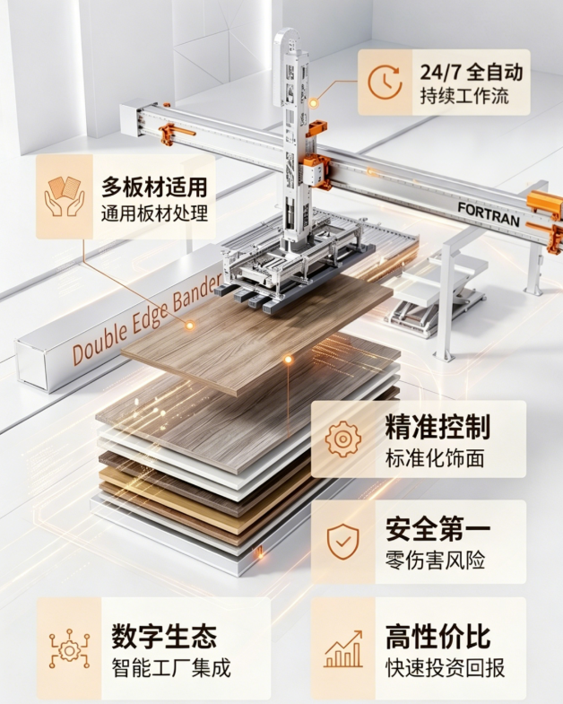 龙门自动上下料：板式整线少人化改造核心配套设备!